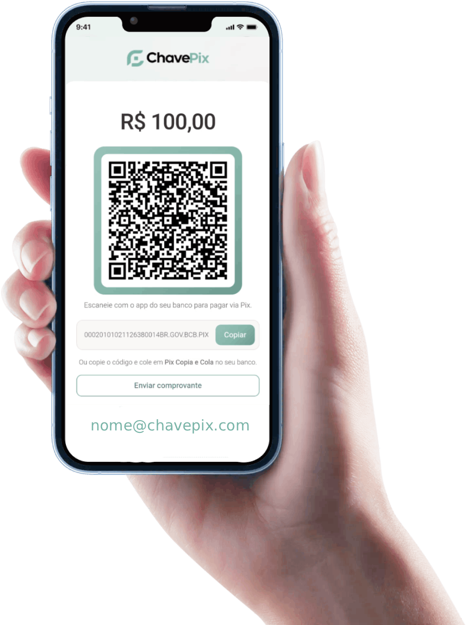 Exemplo de bio page Chavepix